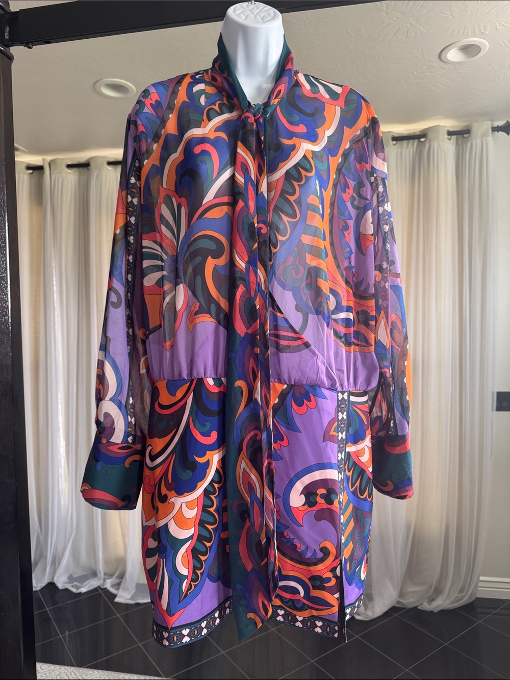 ZARA Women's Purple Multicolor Printed Dress - Vibrant Paisley Design